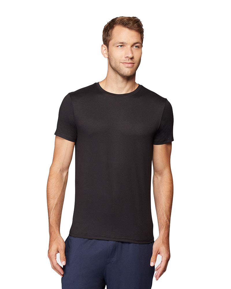 32 Degrees Mens Cool Quick Dry Active Basic Crew T-Shirt, Black, X-Large - Image 1